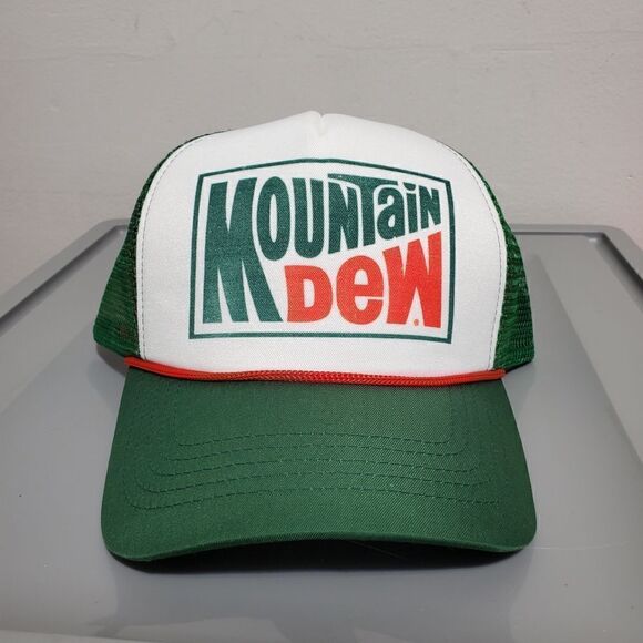 Mountain Dew Soda Men's Officially Licensed Classic Logo Foam Trucker Hat nwt - Picture 1 of 8